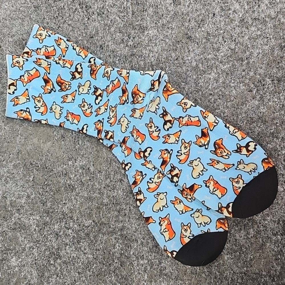 Corgi Dog T-shirt & Socks Set, Blue, Size Medium, New W/out Tag - Picture 4 of 8